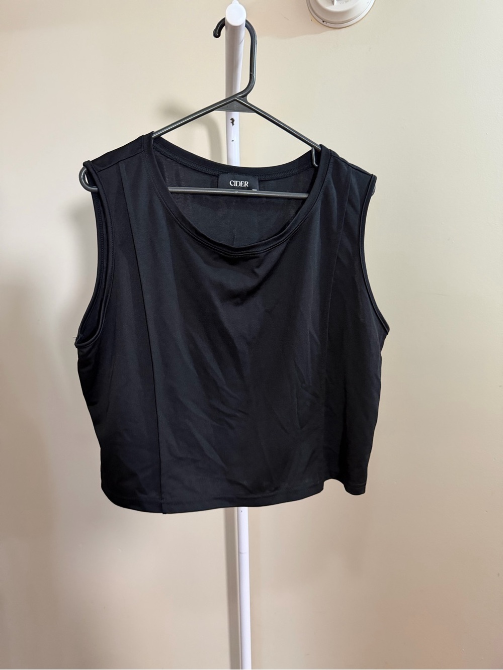 Cider Black Sleeveless long crop Tank Top size 2X